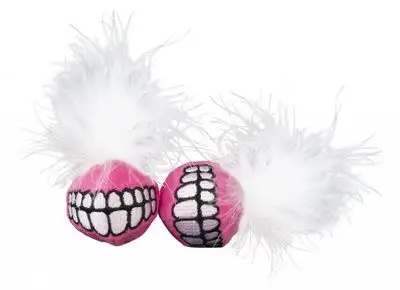 Купить rogz игрушка для кошек: плюшевые мячики grinz с кошачьей мятой, розовые