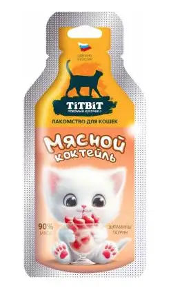 Купить titbit лакомство для кошек мясной коктейль