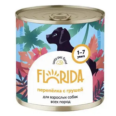 FLORIDA консервы для собак "Перепелка с грушей"