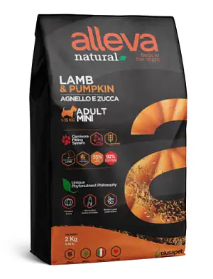 Alleva Natural Adult Lamb & Pumpkin Mini сухой корм для взрослых собак мелких и миниатюрных пород с ягненком и тыквой
