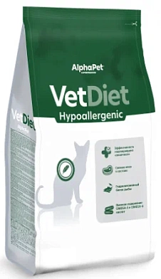 AlphaPet Vet Diet Hypoallergenic Сухой корм для взрослых кошек при пищевой аллергии и непереносимости ингредиентов