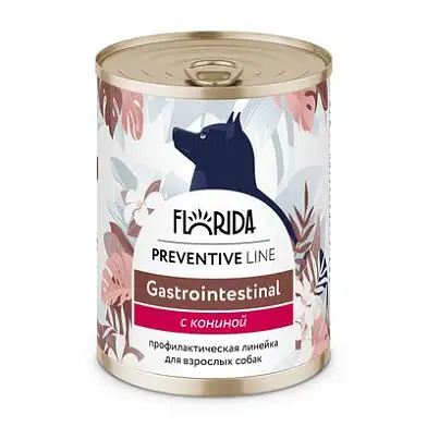 Florida Preventive Line консервы Gastrointestinal для собак "Поддержание здоровья пищеварительной системы" с кониной